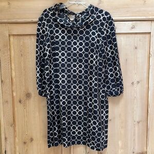 J.Crew Black W/ Gold Rings Silk Dress Size 10